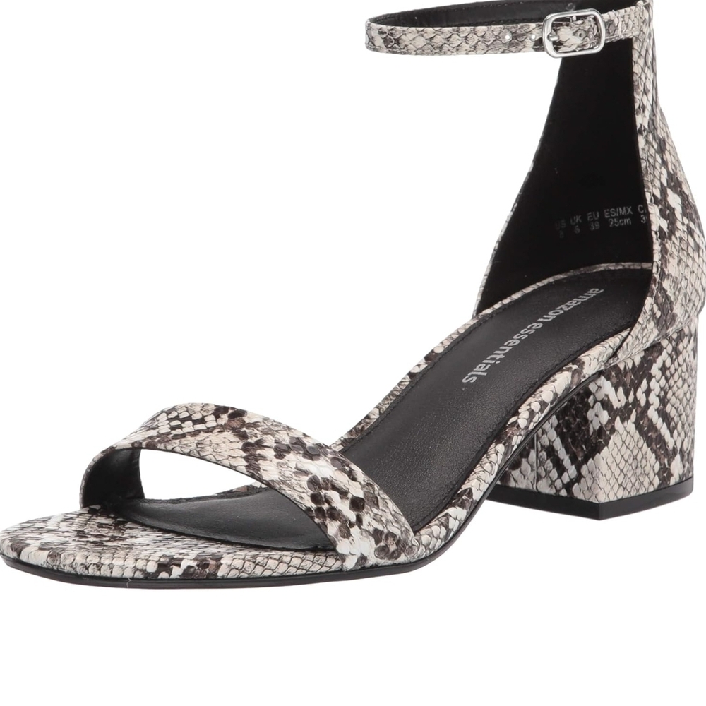 Women's Snakeskin Block Heel Sandals